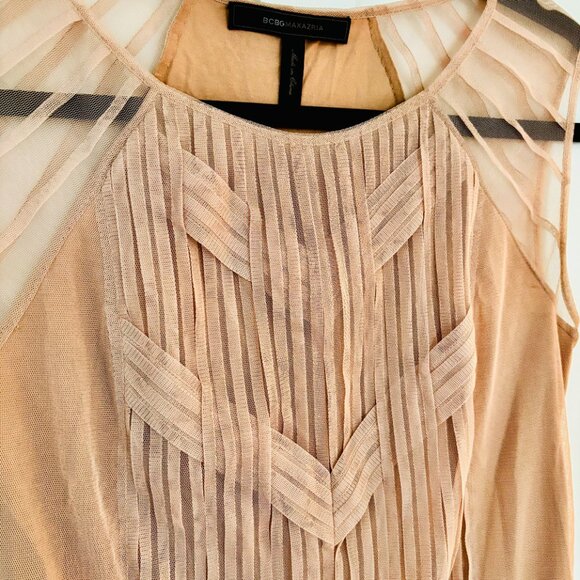 BCBG MaxAzria Sheer Nude Lace Tank Top - NEW Womens Size XS - Picture 5 of 9